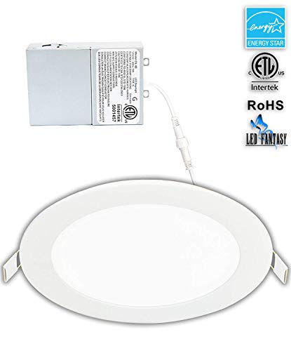 LED Fantasy 6-inch 15W 120V Recessed Ultra Thin Ceiling LED Light Retrofit Downlight Wafer Panel Slim IC Rated ETL Energy Star 1000 lumens (Daylight 5000k, 1 Pack)