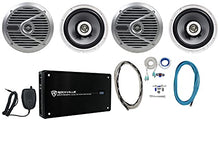 Load image into Gallery viewer, 4) Alpine SPS-M601 Pair 6.5&quot; Marine Coaxial Speakers+4 Channel Amplifier+Amp Kit
