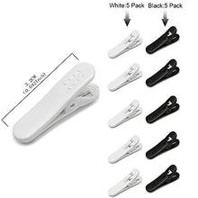 Load image into Gallery viewer, iMangoo Earphone Wire Clips Headphone Cable Clip Headset Cable Clips Holder Clothing Clip Fixing Headphone Wire in Place While Fitting Running Hiking Doing Exercise White Black 10 Pack
