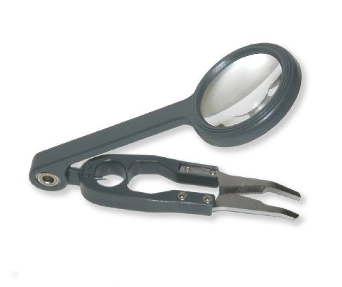 Carson Fish'n Grip 4.5x Magnifier with Attached Precision Tweezers, Hook Cleaner and Line Cutter (OD-99)