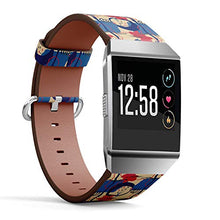 Load image into Gallery viewer, (Abstract Colorful Pattern with Shapes, Lines, Spots, Imprints, dots and Design Elements) Patterned Leather Wristband Strap for Fitbit Ionic,The Replacement of Fitbit Ionic smartwatch Bands

