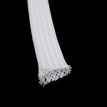 Load image into Gallery viewer, Aexit 8mm Flat Tube Fittings Dia Tight Braided PET Expandable Sleeving Cable Wrap Sheath Microbore Tubing Connectors White 5M
