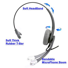Load image into Gallery viewer, Phone Headset Compatible with Cisco 7970, 7971, 7975, 7985 - Sound Emphasis Pro Noise Cancel Mic Monaural Headset + RJ9 Phone Headset Adapter

