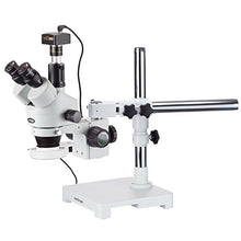 Load image into Gallery viewer, 3.5X-180X Trinocular LED Boom Stereo Zoom Microscope + 1.3MP Camera
