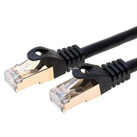 CAT7 Cable Ethernet Premium S/FTP Patch Cord RJ45 Fast Speed 600Mhz LAN Wire (100FT, Black)