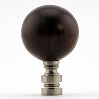 Ceramic Mahogany Ball Nickel Base Lamp Finial 2.25