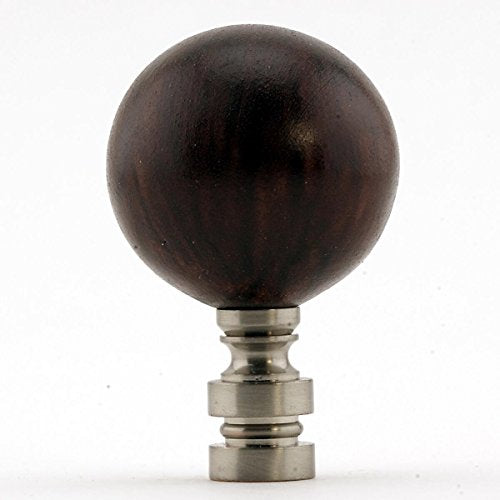 Ceramic Mahogany Ball Nickel Base Lamp Finial 2.25