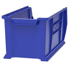 Load image into Gallery viewer, Akro-Mils 30287 Super-Size AkroBin Heavy Duty Stackable Storage Bin Plastic Container, (24-Inch L x 11-Inch W x 10-Inch H), Blue, (4-Pack)
