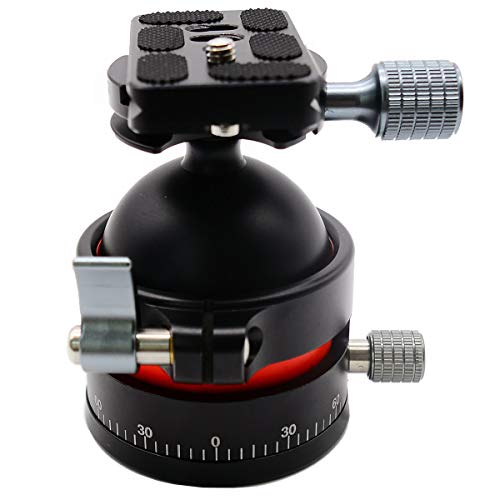 Koolehaoda Low Profile Tripod Ball Head All Metal CNC ?56mm Large Ball Diameter 360 Panoramic Ball Head with 1/4