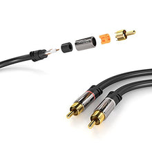 Load image into Gallery viewer, KabelDirekt RCA Stereo Cable, Cord (6 feet Short, 1 RCA Male to 2 RCA Male Audio Cable, Digital &amp; Analogue, Double Shielded, Pro Series) Supports (Subwoofers, Home Theater, Hi-Fi)
