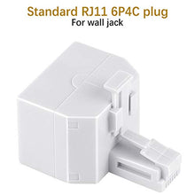 Load image into Gallery viewer, Uvital RJ11 Duplex Wall Jack Adapter Dual Phone Line Splitter Wall Jack Plug 1 to 2 Modular Converter Adapter for Office Home ADSL DSL Fax Model Cordless Phone System, White(2 Packs)
