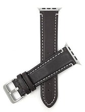 Load image into Gallery viewer, Bandini Replacement Watch Band for Apple Watch 42mm/44mm, Brown/White Stitching, Mens&#39; Waterproof, Leather, Mat Finish, Stainless Steel Buckle, Fits Series 6, 5, 4, 3, 2, 1

