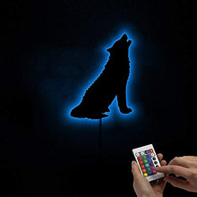 Load image into Gallery viewer, The Geeky Days LED Wall Lamp Sign Handmade Color Change Frameless Mirror Light Forest Wolf Howling Art Home Sign Dcor
