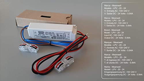 Meanwell LPV-20-24 20.2W 24V 0.84A IP67 LED Power Supply Driver
