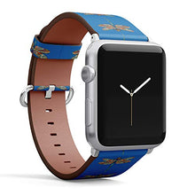 Load image into Gallery viewer, S-Type iWatch Leather Strap Printing Wristbands for Apple Watch 4/3/2/1 Sport Series (38mm) - Doodle Sketch Dragonfly.
