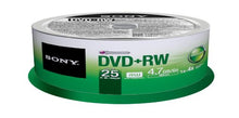 Load image into Gallery viewer, Sony 25DPW47SP DVD+RW 4X 4.7GB Spindle Rewritable DVD, 25-Pack
