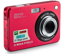 Load image into Gallery viewer, AbergBest 21 Mega Pixels 2.7&quot; LCD Rechargeable HD Digital Camera Video Camera Digital Students Cameras,Indoor Outdoor for Adult/Seniors/Kid (Red)
