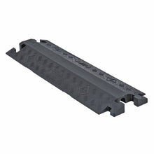 Load image into Gallery viewer, Linebacker CP1X225-GP-DO-B Polyurethane Heavy Duty General Purpose 1 Channel Drop Over Cable Protector with 2.25&quot; Channel and T-Shaped Connectors, Black, 36&quot; Length, 14.25&quot; Width, 3&quot; Height
