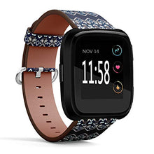 Load image into Gallery viewer, Replacement Leather Strap Printing Wristbands Compatible with Fitbit Versa - Tribal Ethnic Ikat Geometric Folklore Ornament
