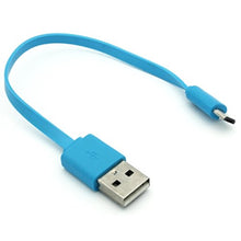Load image into Gallery viewer, BLU R1 HD Compatible Blue Short Micro Flat USB Cable Charging Data Transfer Cord
