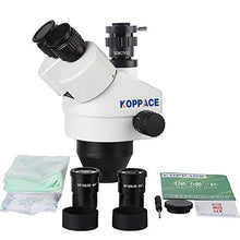 Load image into Gallery viewer, KOPPACE 7X-45X,Trinocular Stereo Microscope,144 LED Ring Light,1/2 CTV Camera Interface,Mobile Phone Repair Microscope
