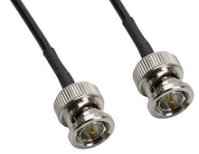 Load image into Gallery viewer, Amphenol CO-174BNCX200-015 Black RG174 Coaxial Cable, 50 Ohm, BNC Male to BNC Male, 15&#39;

