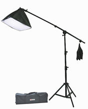 Load image into Gallery viewer, ePhoto SB45B4 Continuous Lighting Boom Softbox Kit with 16-Inch Square Softbox, 7 Foot Boom Stand with Sand Bag and 4 45W 5500k CFL Bulbs
