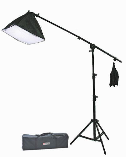 ePhoto SB45B4 Continuous Lighting Boom Softbox Kit with 16-Inch Square Softbox, 7 Foot Boom Stand with Sand Bag and 4 45W 5500k CFL Bulbs