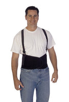 Liberty DuraWear Plain Back Support Belt with Attached Suspenders, Large, Black