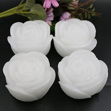 Load image into Gallery viewer, Acmee (Pack of 4) White Color Flameless Wax LED Water Floating Rose Candle Light for Wedding or Event Decoration./LED Floating Candle Light in Flower Shape (White)
