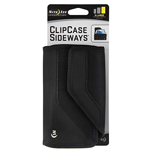 Nite Ize Clip Case Sideways Phone Holster - Protective, Clippable Phone Holder For Your Belt Or Waistband - Extra Large - Black