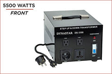 Load image into Gallery viewer, Dynastar Step Up &amp; Step Down Voltage Converter and Transformer, 110-220 to 220-240 Volts; Heavy Duty, Extra Durable Lifetime Coil, 5-Year-Warranty, 5500 Watts
