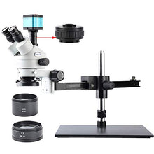 Load image into Gallery viewer, KOPPACE 3.5X-90X,Trinocular Video Microscope,14 Million Pixel,144 LED Ring Light,Includes 0.5X and 2.0X Barlow Lens,Industrial Microscope
