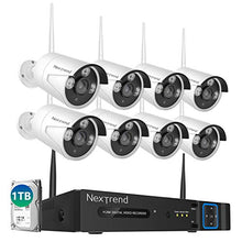 Load image into Gallery viewer, Security Camera System Wireless,NexTrend 8CH 1080P NVR Camera System with 1TB Hard Drive,6 IP Security Cameras 2.0MP with Night Vision Waterproof, Plug n Play Indoor Outdoor Video Surveillance System
