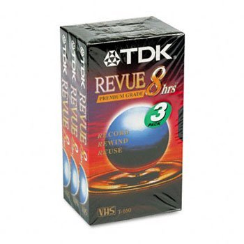 TDK Standard Grade VHS Video Tape CASSETTE,VHS,PREM,8HR,3PK (Pack of15)