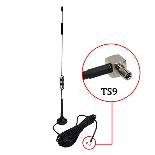 TS9 Connector Antenna 7DBi High Gain 4G LTE CPRS GSM 3G 2.4G WCDMA Omni Directional Antenna with Magnetic Stand Base 5m RG174 Extension Cable for WiFi Router Mobile Broadband Outdoor Signal Booster