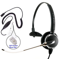 RJ9 Headset - Professional Voice Tube Mic Headset + 8 Selection Switches Virtual RJ9 Quick Disconnect Headset Cord Compatible with Plantronics QD