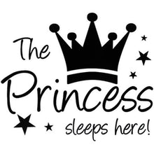 Load image into Gallery viewer, dailinming PVC Wall Stickers English Crown Princess Sleeps Stars Children&#39;s Room Home decorWallpaper50.8cm x 61cm-Brown
