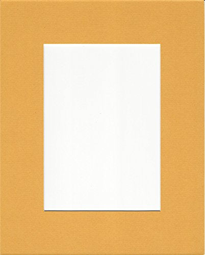 Pack of 5 11x14 Sun Yellow Picture Mats with White Core for 8x10 Pictures