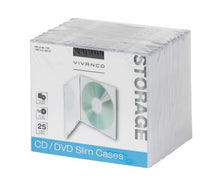 Load image into Gallery viewer, Vivanco CD/DVD Cases Slim Pack of 25 Transparent
