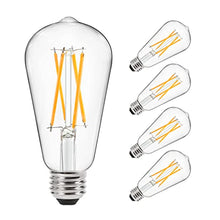 Load image into Gallery viewer, Ascher Vintage LED Edison Bulbs 60 Watt Equivalent,Eye Protection Led Bulb with 95+ CRI, Non-Dimmable, Warm White 2700K,ST58 Antique LED Filament Bulbs, E26 Medium Base, Pack of 4

