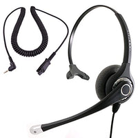 Best Sound Noise Cancel Monaural Phone Headset - 2.5 mm Telephone Headset Compatible with Plantronics QD