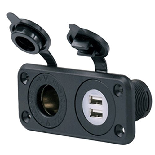 Marinco SeaLink Deluxe Dual USB Charger & 12V Receptacle Marine, Boating Equipment