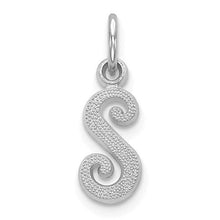 Load image into Gallery viewer, 14kw Casted Initial S Charm, 14 kt White Gold
