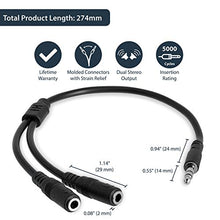 Load image into Gallery viewer, Star Tech.Com 3.5mm Audio Extension Cable   Slim Audio Splitter Y Cable And Headphone Extender   Male
