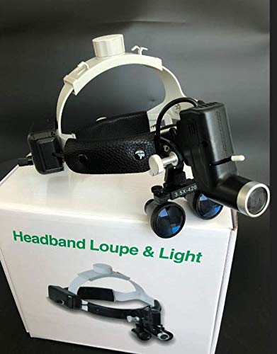 YOHOSO 3.5 x Magnification Loupes with Adjustable Headband and 5W Headlight