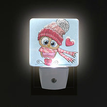 Load image into Gallery viewer, Naanle Set of 2 Christmas Owl Santa Hat Heart Snowflake Auto Sensor LED Dusk to Dawn Night Light Plug in Indoor for Adults
