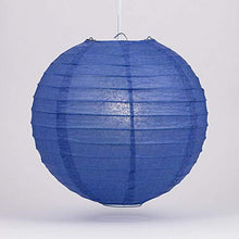 Load image into Gallery viewer, Quasimoon PaperLanternStore.com 14 Inch Dark Blue Even Ribbing Round Paper Lantern (10 Pack)

