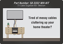 Load image into Gallery viewer, DataComm Electronics 50-3332-WH-KIT Flat Panel TV Cable Organizer Kit - White
