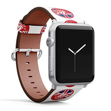 Load image into Gallery viewer, S-Type iWatch Leather Strap Printing Wristbands for Apple Watch 4/3/2/1 Sport Series (38mm) - Retro Style Illustration of English Bulldog on Great Britain Union Jack Flag?
